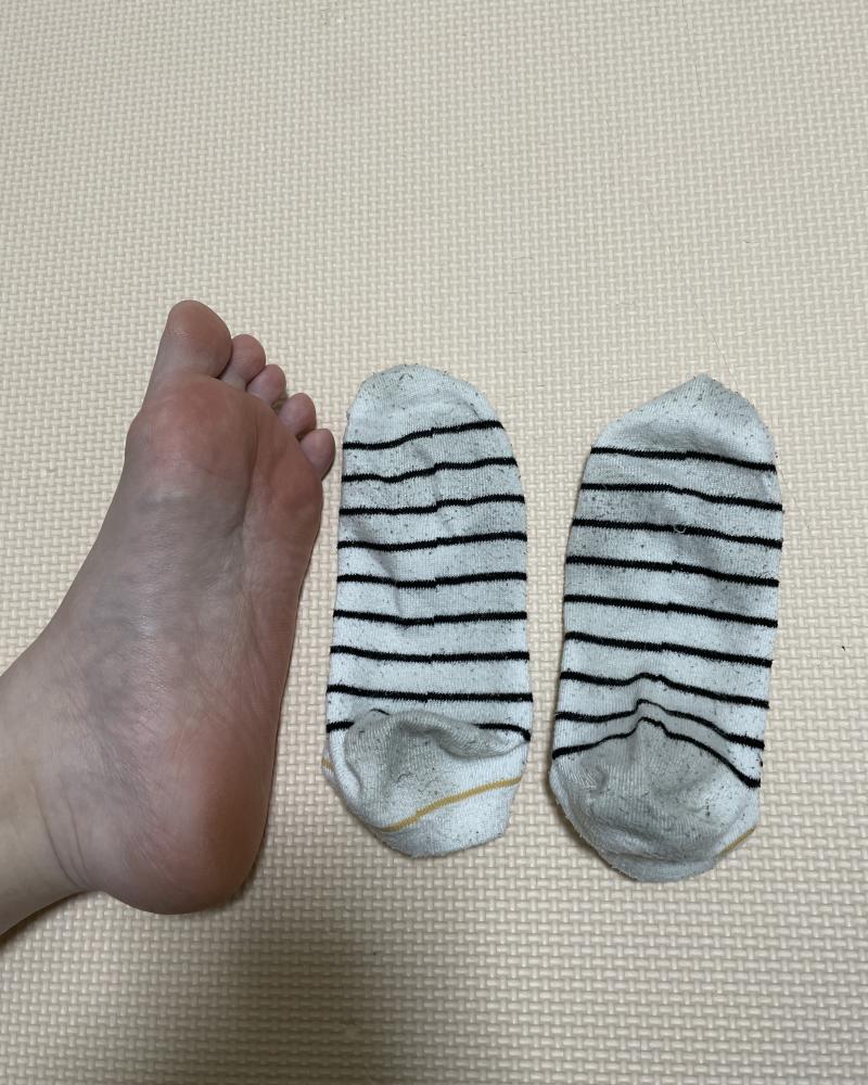 じっとり汗が漂う鼻にくる♡納豆系くるぶし丈ソックス♡