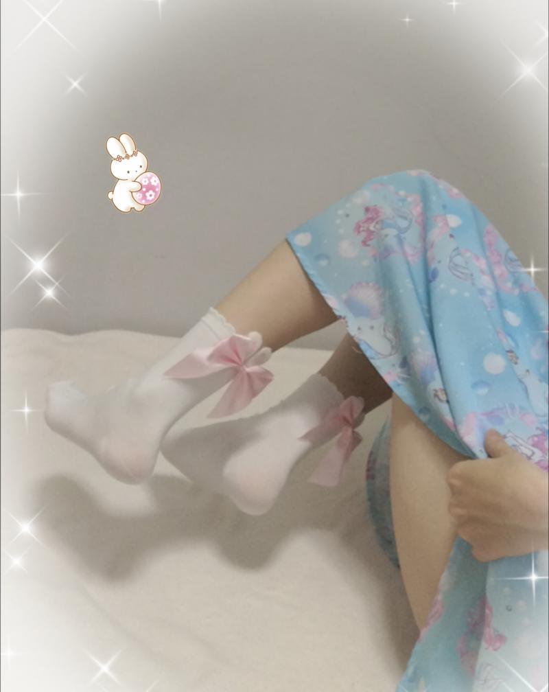 手の爪&リボンうさ耳靴下2日♡
