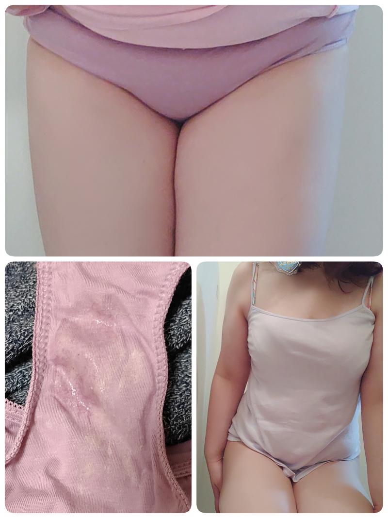 セット処分SALE☆汗だくわきが臭染み込みキャミ＆おな愛液まじり蒸れパンティ