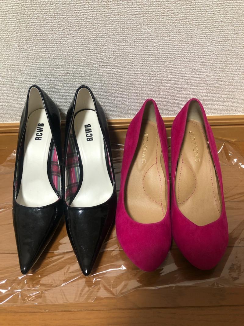 ピンクと黒のヒール♡