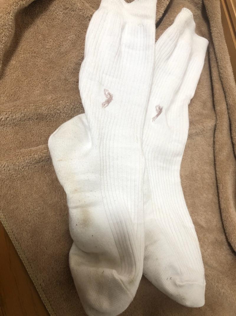 5日履き！高校の頃のベージュのポロのスクールソックス♡