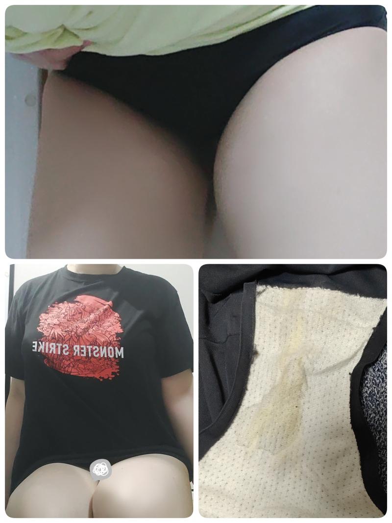 セットSALE☆わきが臭染み込んだTシャツ＆貼り付き蒸れパンティ