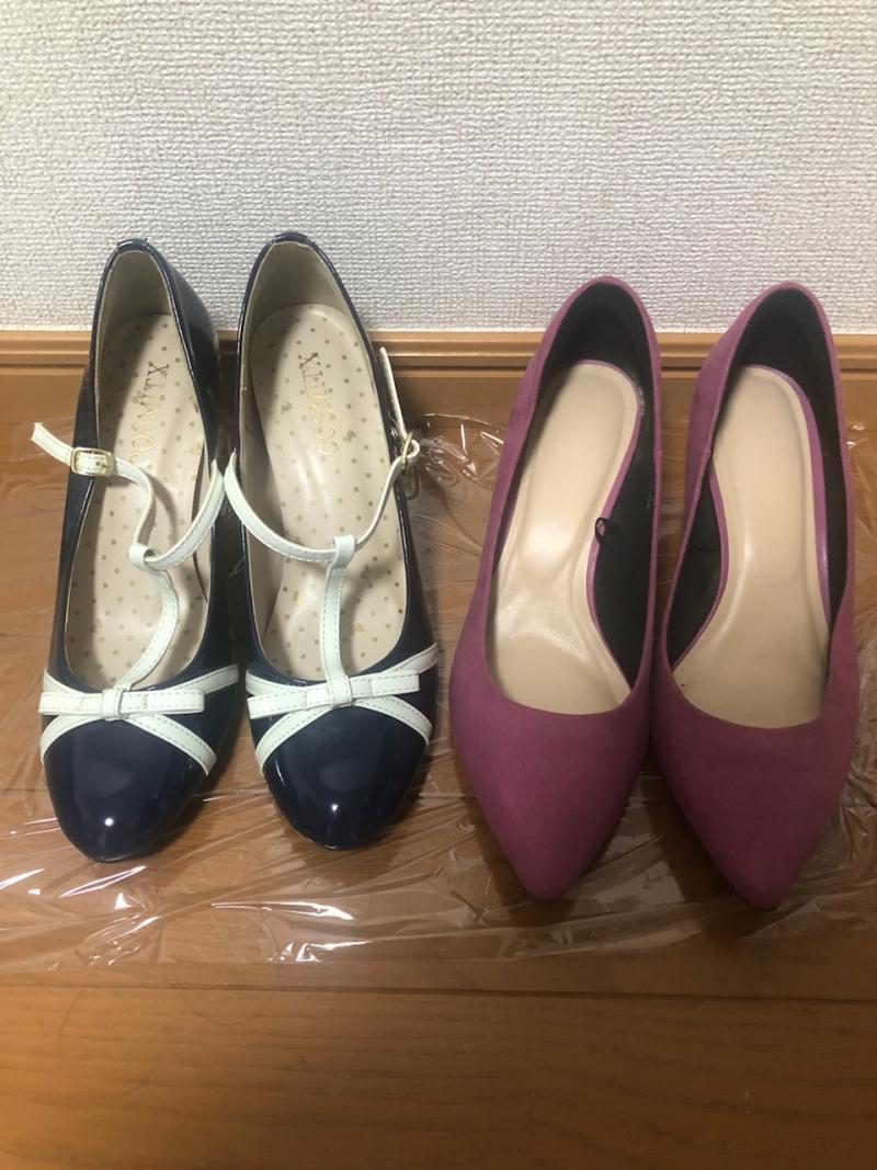 ピンクとネイビーのヒール2足まとめてお届け♡