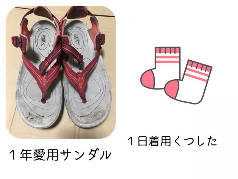 １年愛用サンダル ＋ １日着用くつした