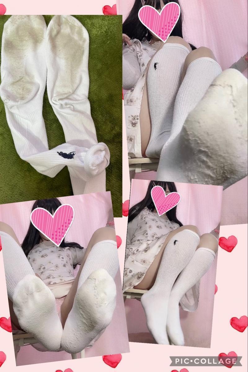 1週間ver❤運動で使用☆モワモワ臭いを放つ白ハイソックス❤️