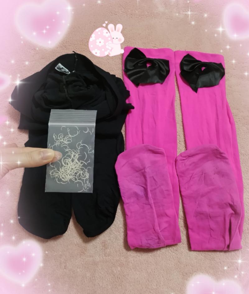 両手の爪♡ピンクニーハイと股直履きタイツプレゼント