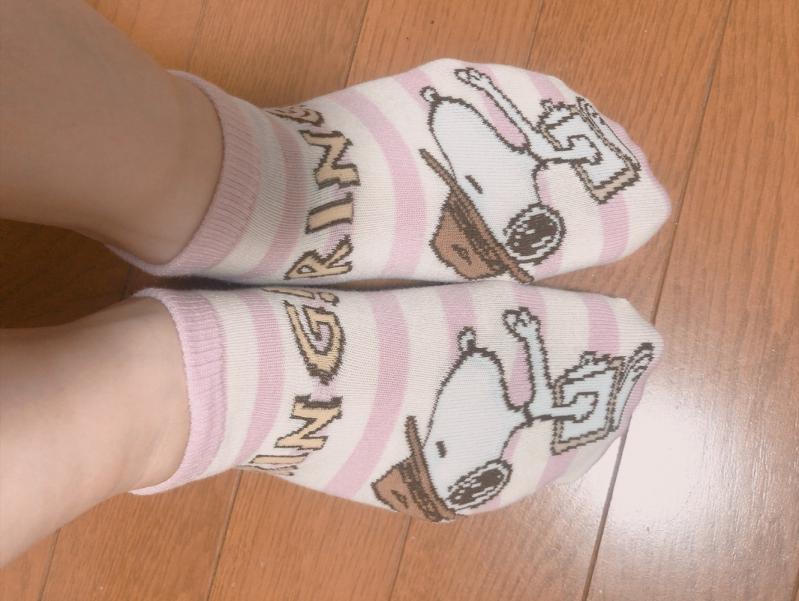レアなキャラ物！ピンクボーダースニーカーソックス♡1週間はきます♡