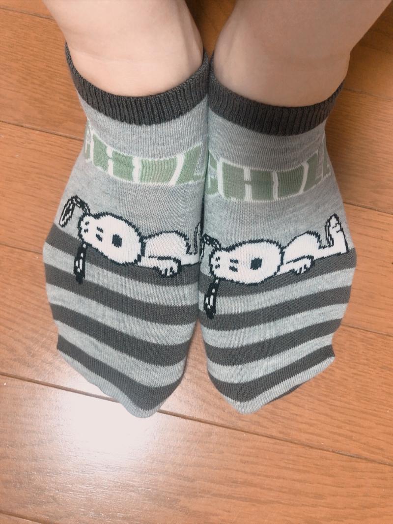 レアなキャラ物！グレーボーダースニーカーソックス♡1週間はきます♡