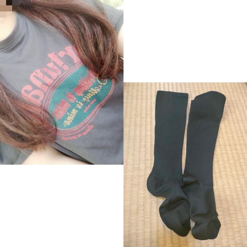 5日連続着用Tシャツ&5日連続着用ハイソックス♡