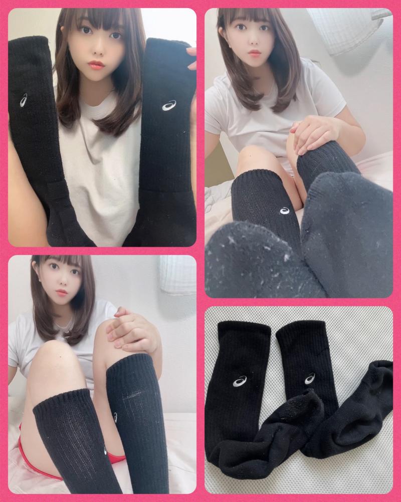 お仕事終わりの臭い足で着用してバレーボールの練習頑張りました！