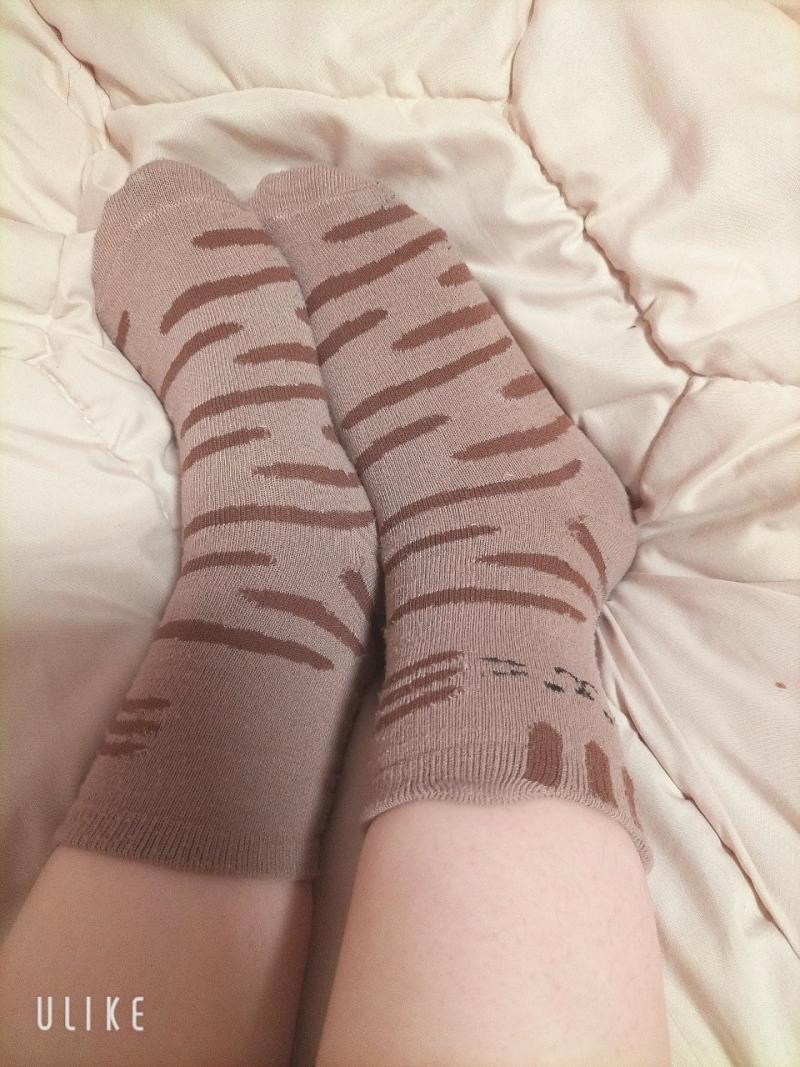 【1週間履き///】可愛いのにムレ臭ぷんぷんのねこちゃんソックス♥
