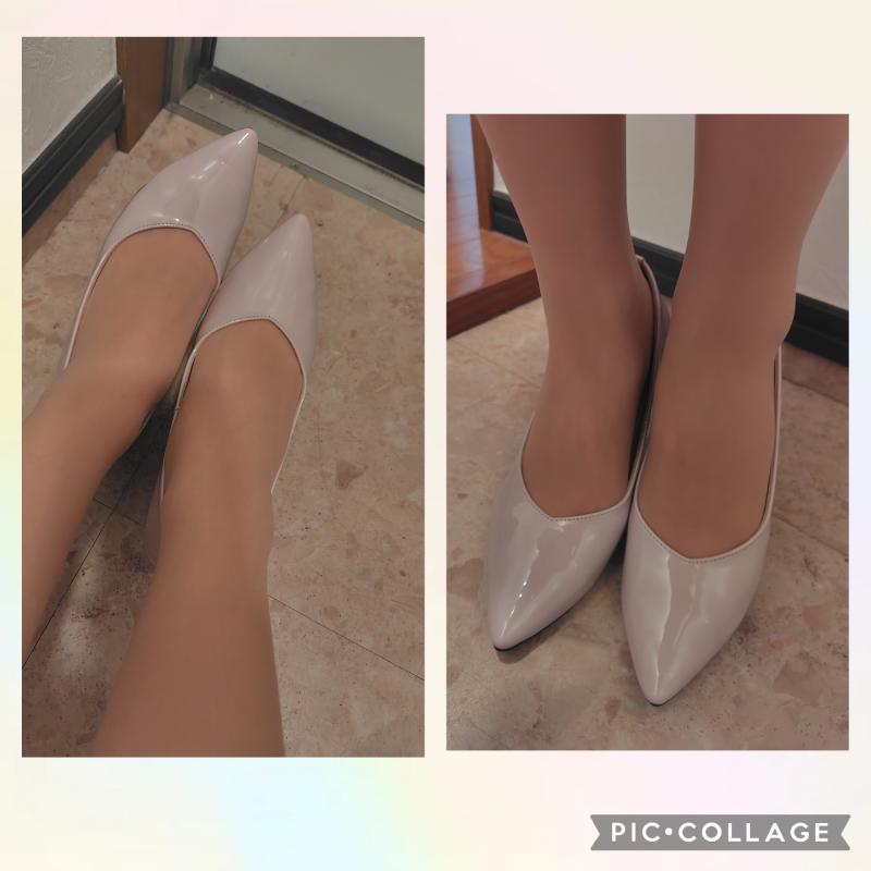 エナメルヒールパンプス♡