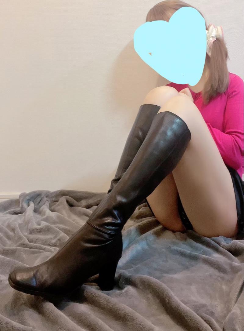 5年~激クサ合皮ブーツ♡黒皮高ヒール