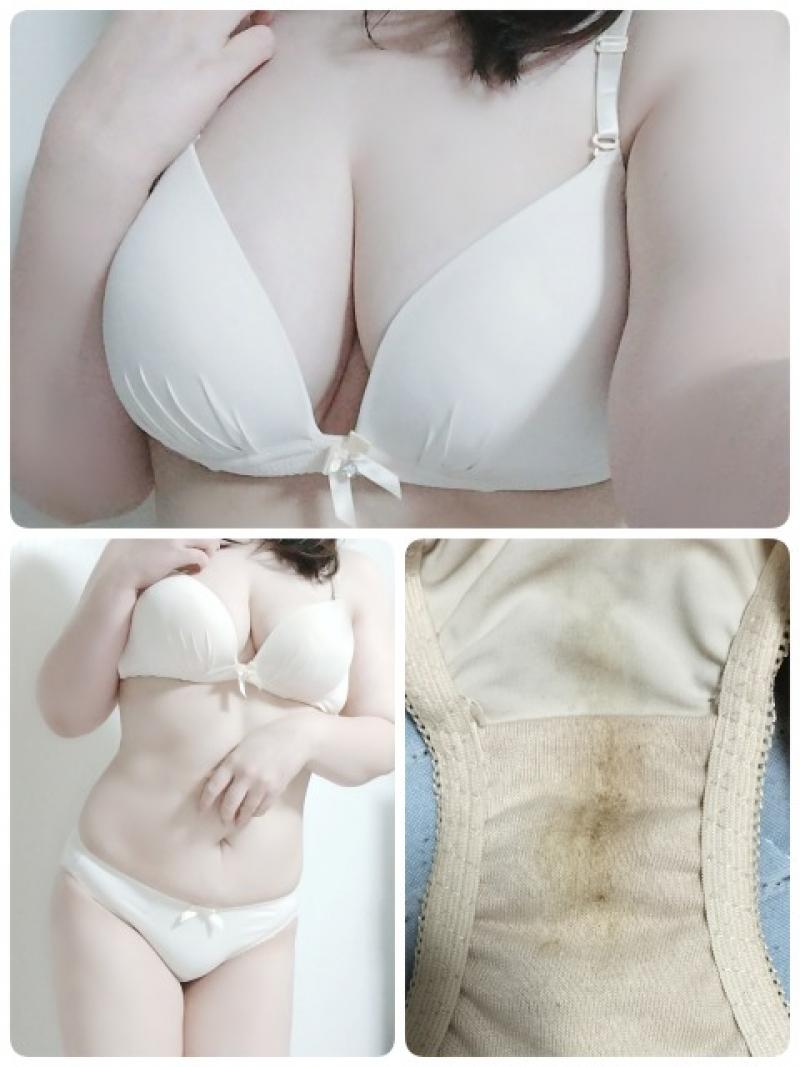 連続着用してわきが臭染み込みブラ&お風呂なしお汚れ染みしみパンティ