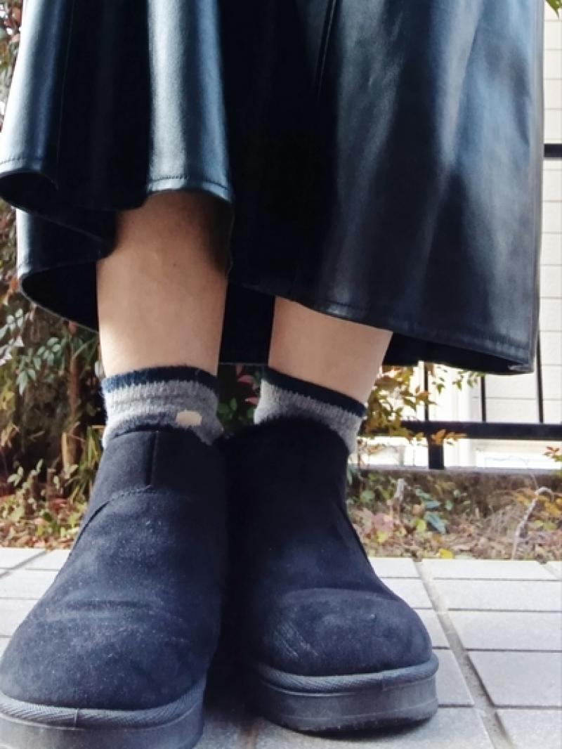 【靴下つき】底がヒビ割れた人妻の蒸れ蒸れブーツ