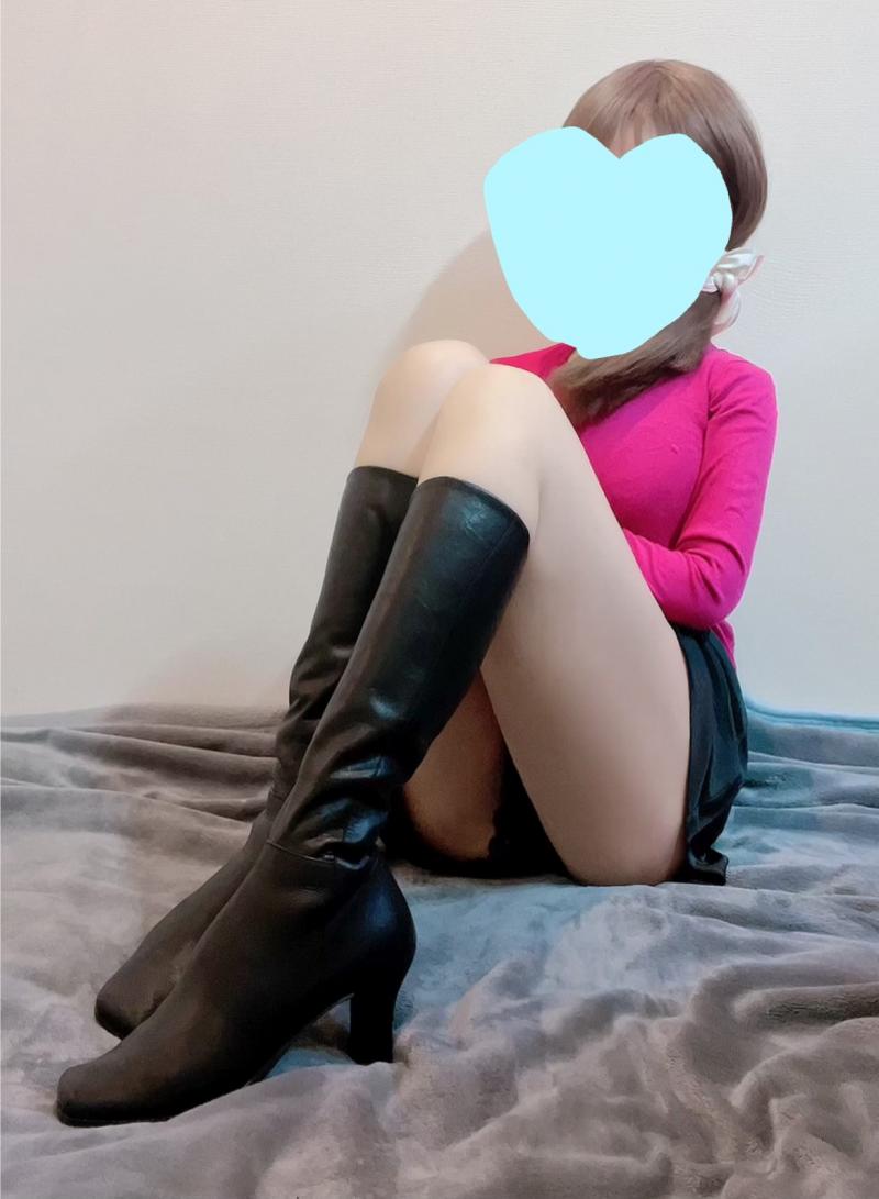 4年~激クサ合皮ブーツ♡黒皮高ヒール