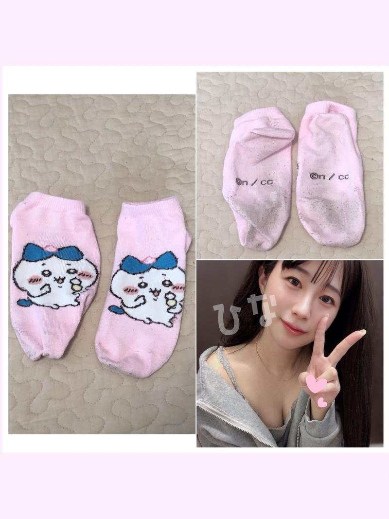 【2日着用】ピンクのちいかわ靴下♡汚れと毛玉あり♡