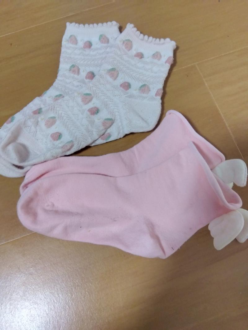 3日風呂キャン 2足セット ピンクロリ系ショートソックス
