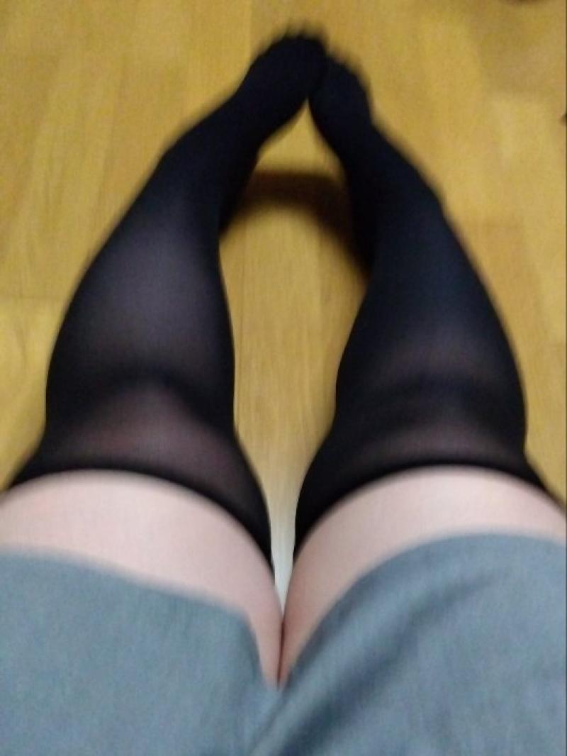 3日風呂キャン 黒ニーハイソックス