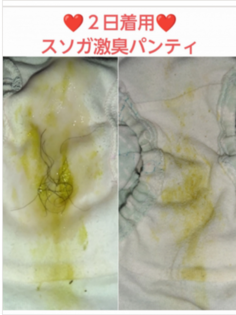 オナ&陰毛無料♥スソガ♥2日着用激臭パンティ