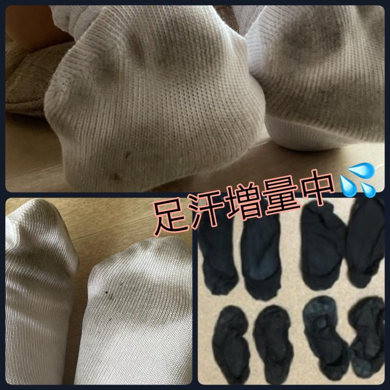 真夏で足汗増量中！熱帯夜　夜勤ナースの3日分の足汗全吸収激臭靴下！