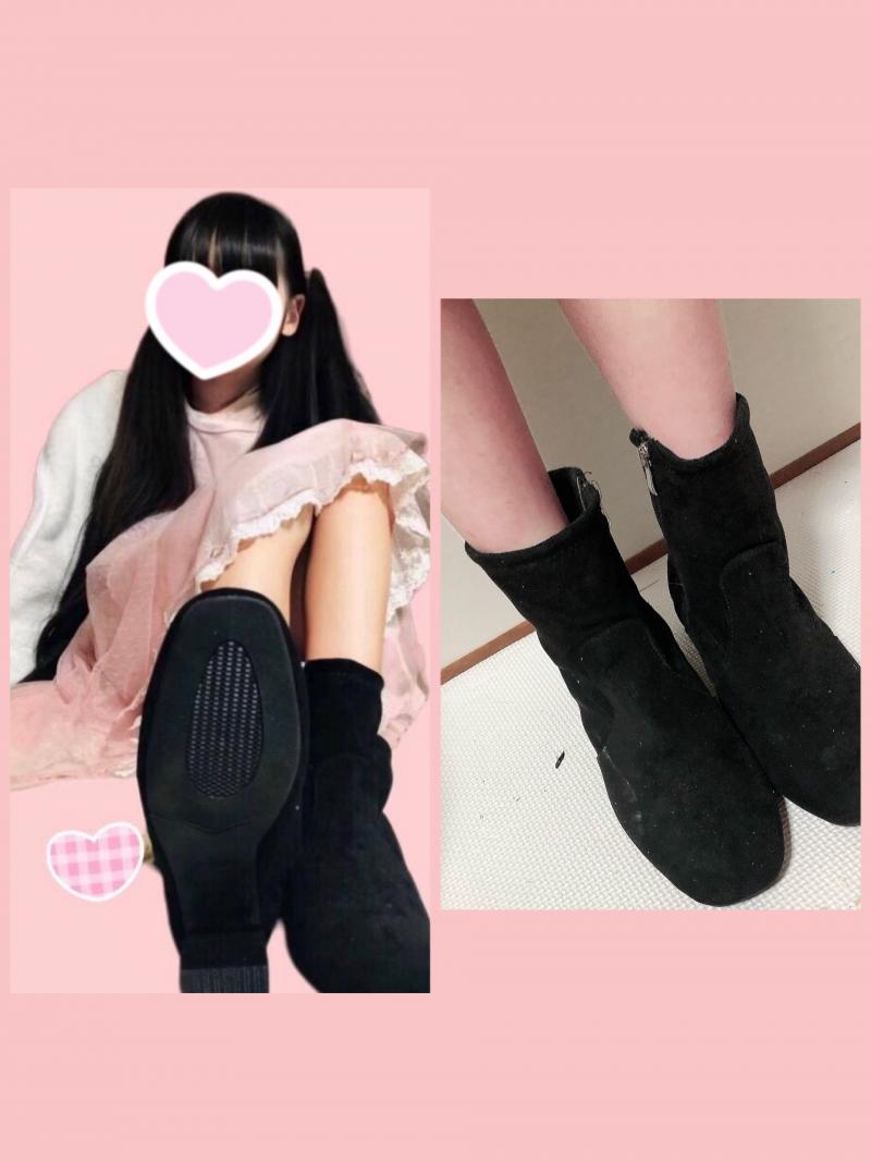 お気に入りの使用感あり黒ブーツ