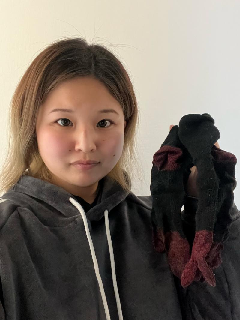 顔あり着用写真つき★仕事用激臭ソックス