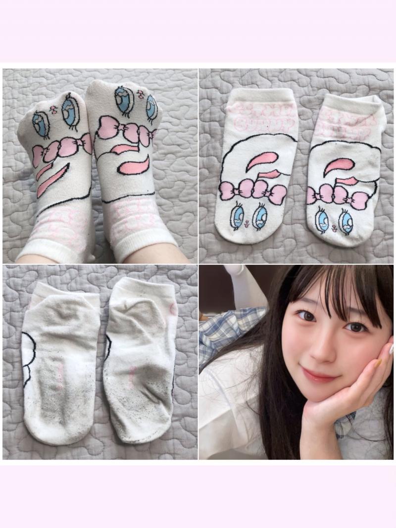 【2日着用】うさぎちゃん靴下♡毛玉＆使用感たっぷり♡ 