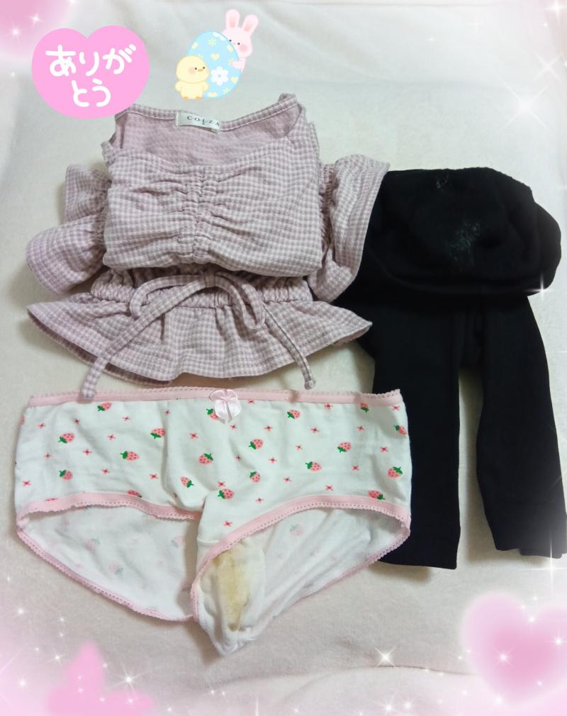 4日汗臭トップス♡いちごパンツ♡2日直ばきレギンス