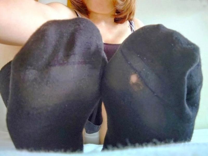 ３日着用黒のスクールソックス②