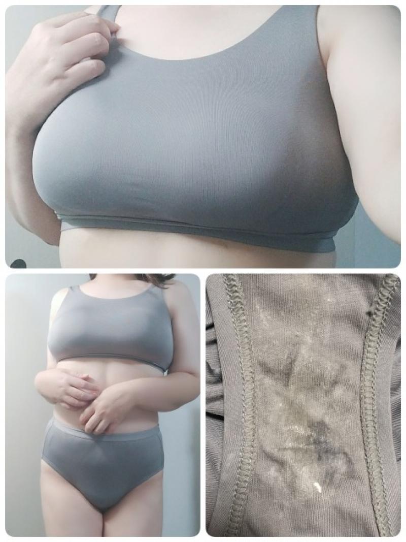 じっとり汗だく連続着用した濃厚わきが臭ブラ&食い込み蒸れおま◎こパンティ