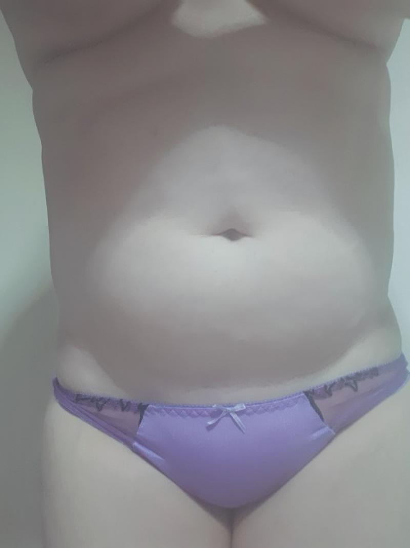 ★エリカ★スソガ♪3日着用♪紫のツルツルフルバックパンティ♪