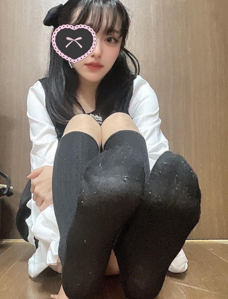 2日着用♥リボンつき黒ハイソックス.*・゚
