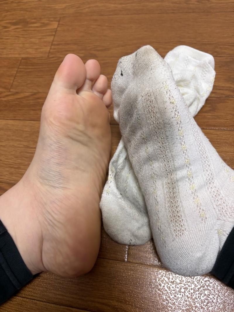 安全靴でしっとり♥臭い♥5日靴下