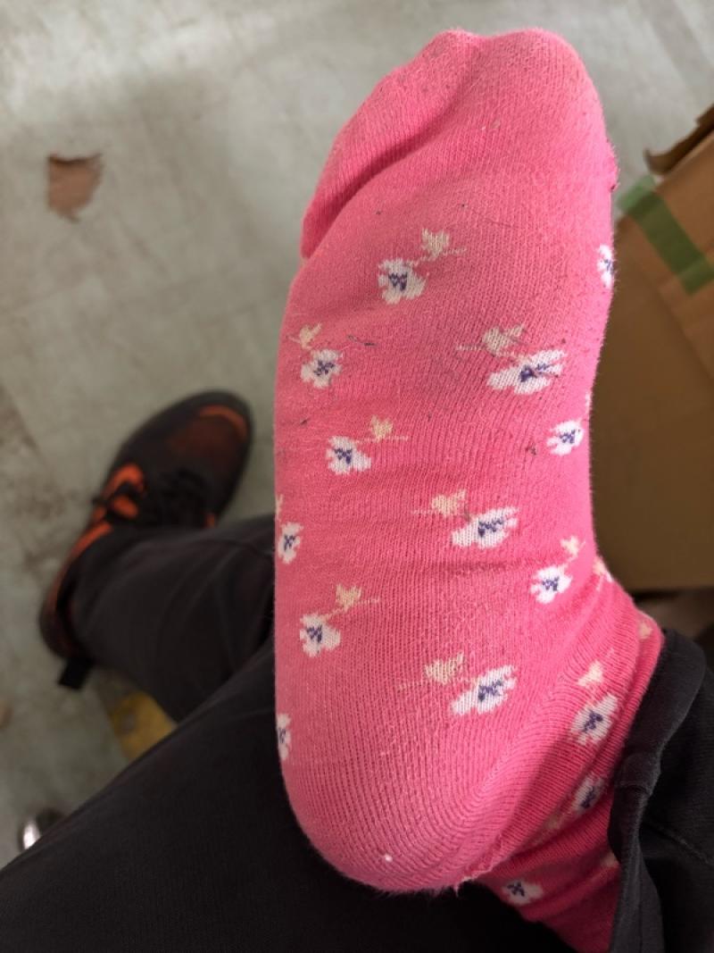 安全靴でしっとり♥️臭い4日着用靴下
