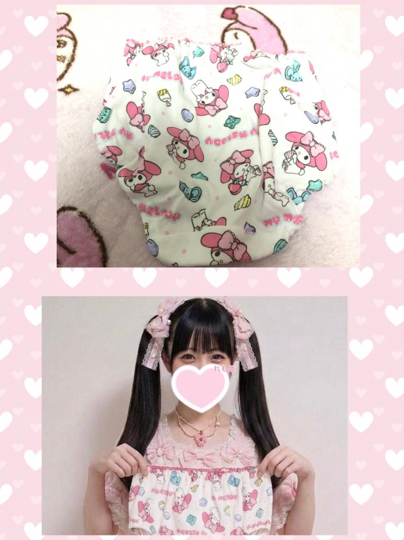 お迎え後３日着用しておりものたくさんこすりつけちゃうマイメロキッズパンツ