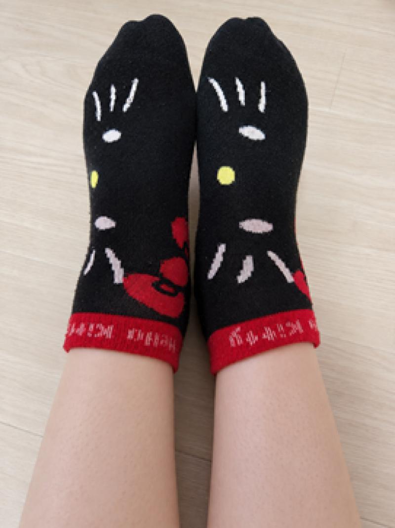 1か月着用したキティちゃんの靴下
