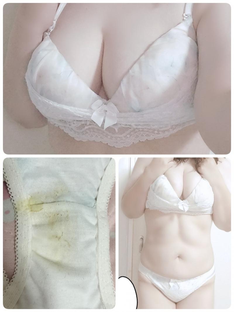 最終価格★いつもより長めに着用した濃厚ワキガ臭いブラ&汗蒸れおま◎こ臭パンティ