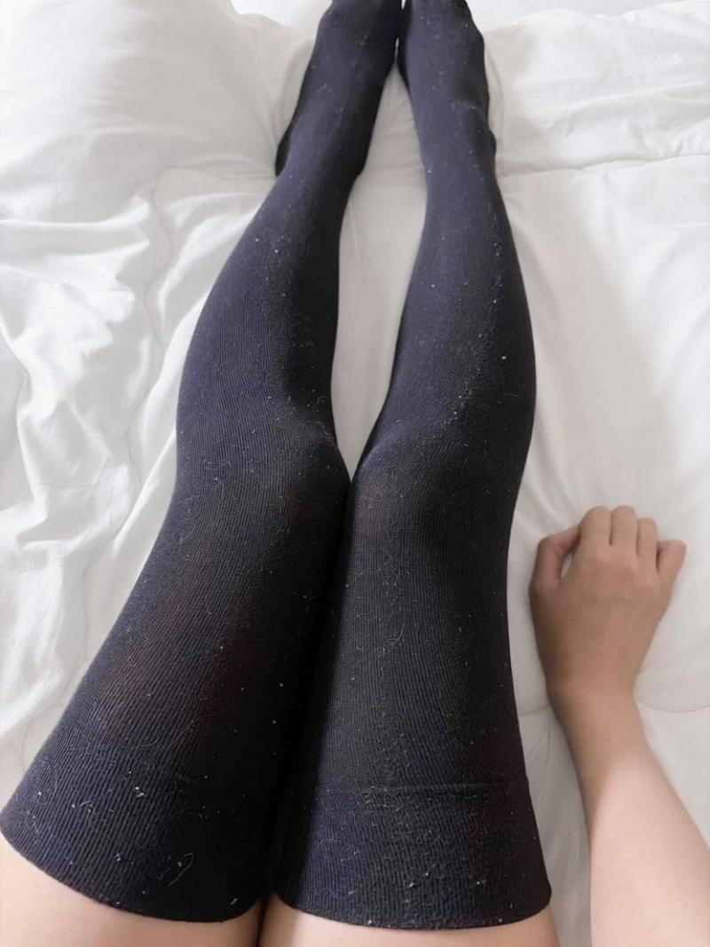 毛玉あり※使用感強め黒ニーハイソックス♡