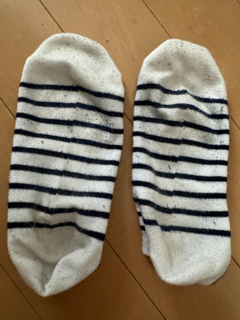 2日着用のボーダー靴下