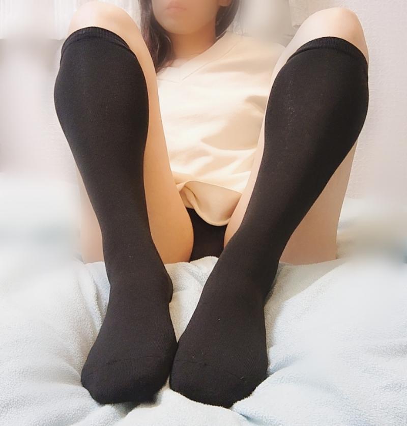クサクサ♡ナースシューズで3日着用♡黒のハイソックス♡