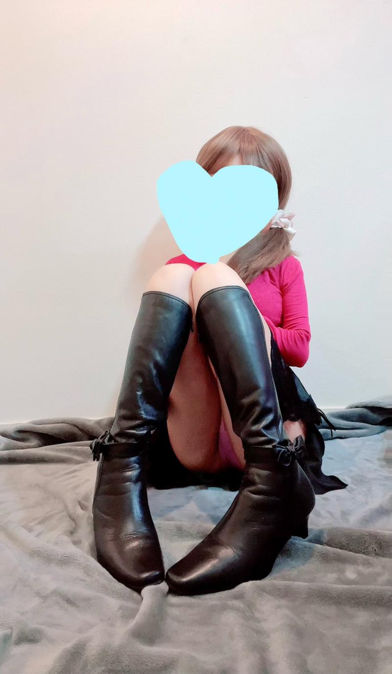 5年～激クサ合皮ブーツ♡黒皮ヒール