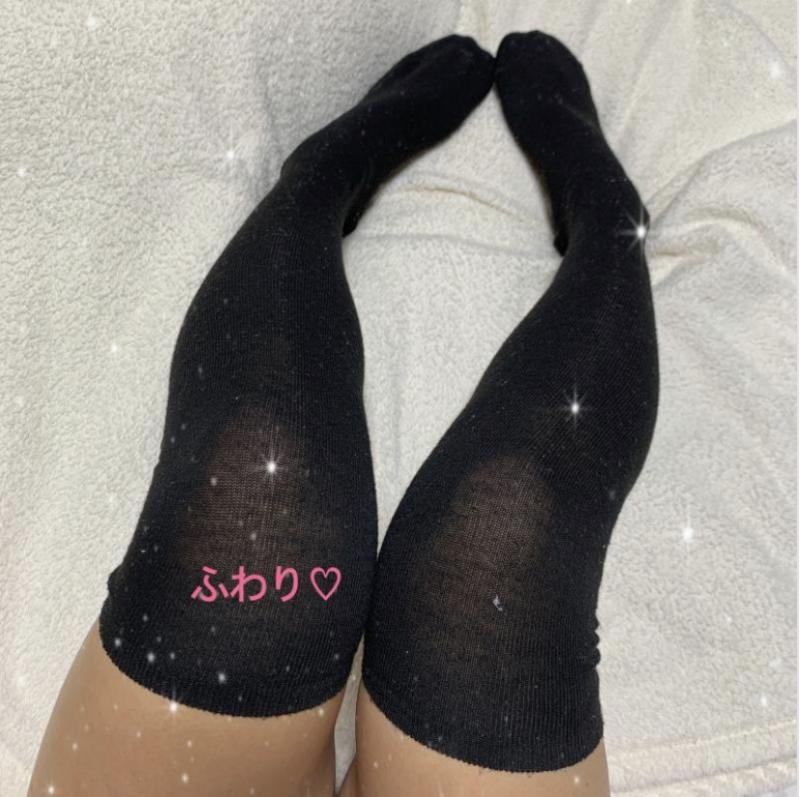 ●即日発送●たっぷり2日着用●むれむれ使用感ありありクッサクサの黒ニーハイ●