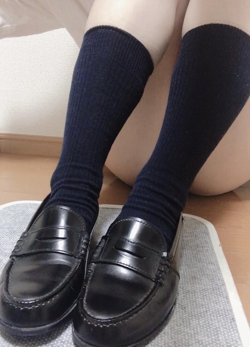 学校用の紺のハイソックス♡３日着用♡