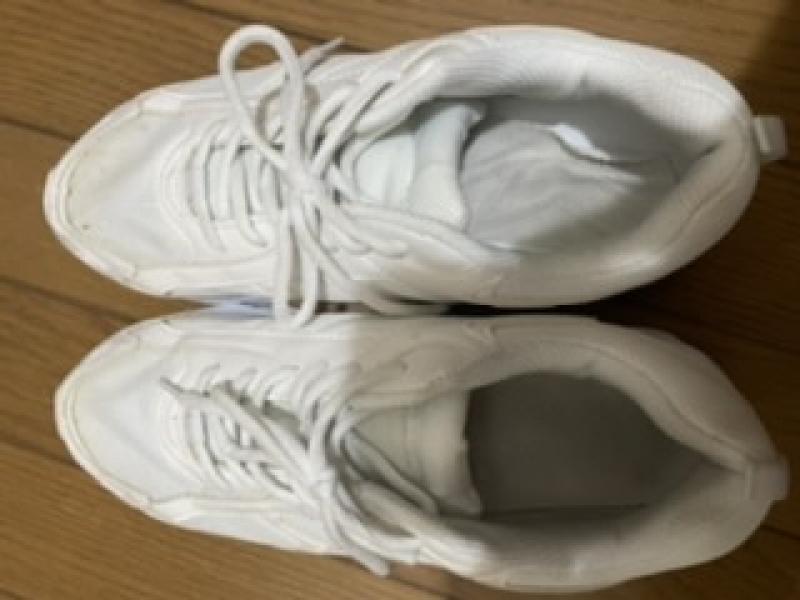 ●靴下2足付き●運動靴●汗で黄ばんでます●指型くっきり