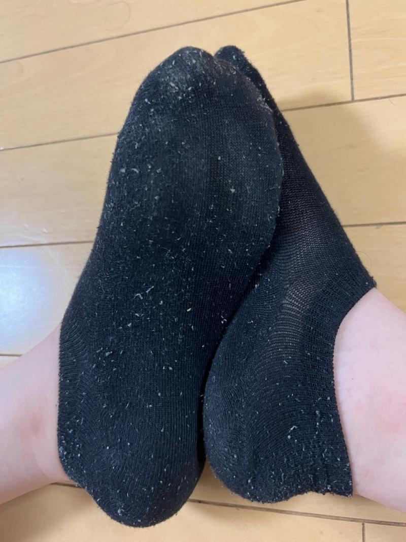 初！くるぶし黒ソックス