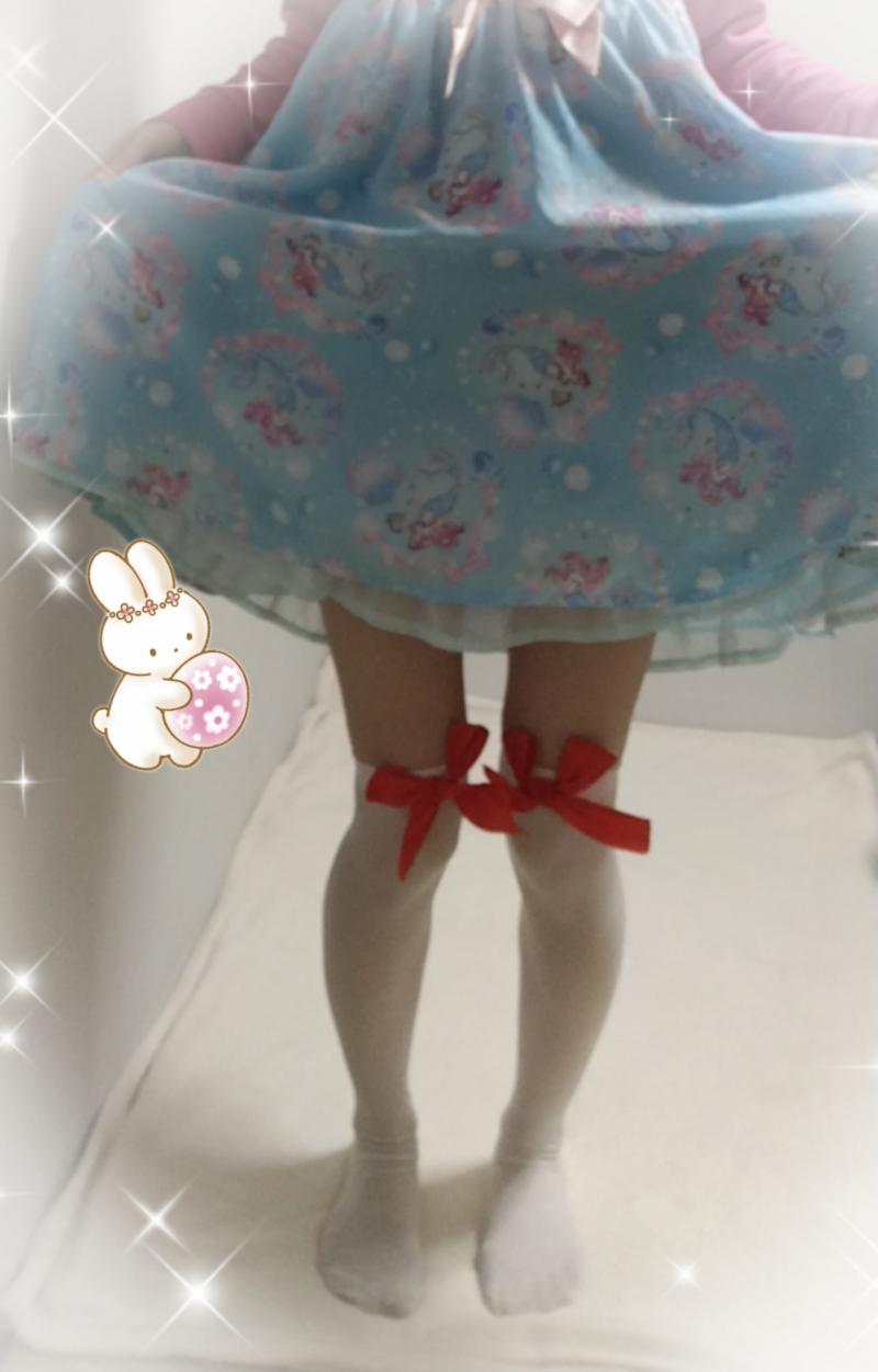 ラムネード様♡3日着用白ニーハイソックス