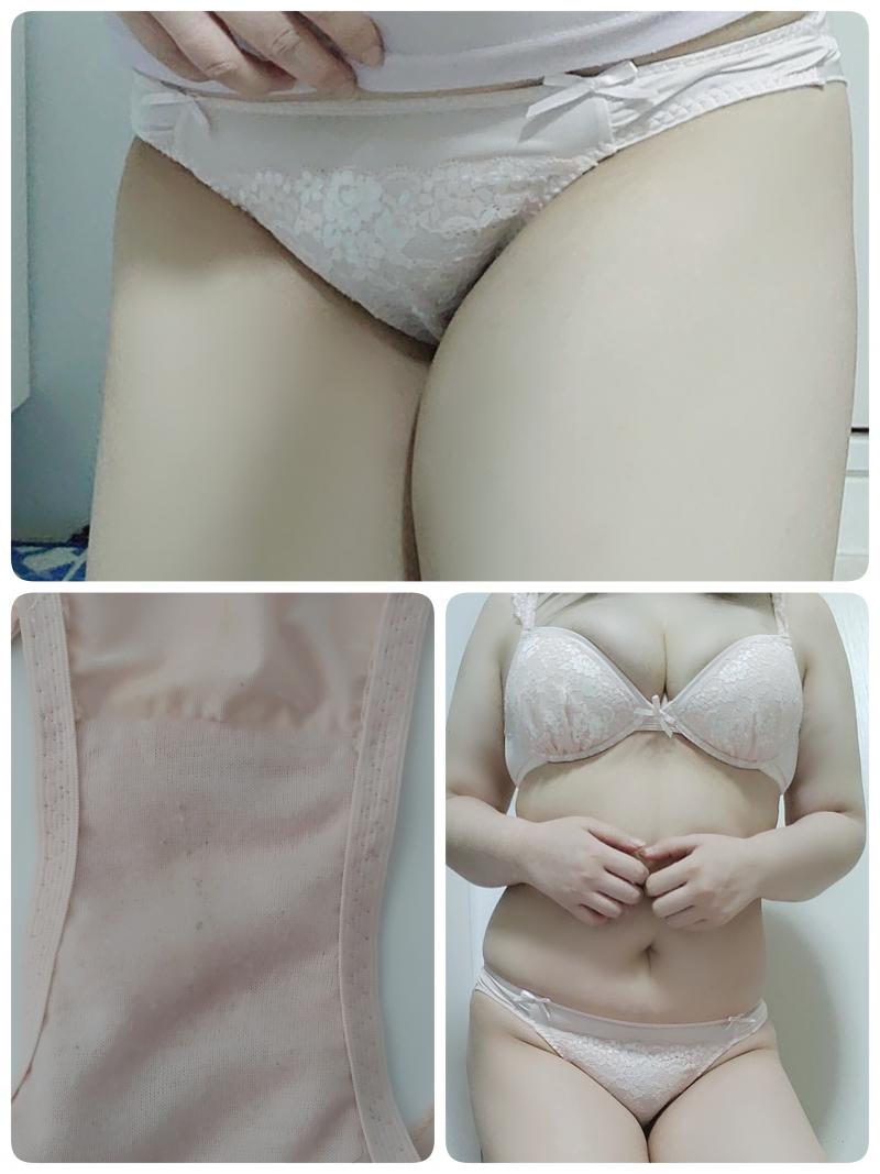 処分SALE★連続着用でわきが臭染み込みブラ＆蒸れすそが臭まじりパンティ